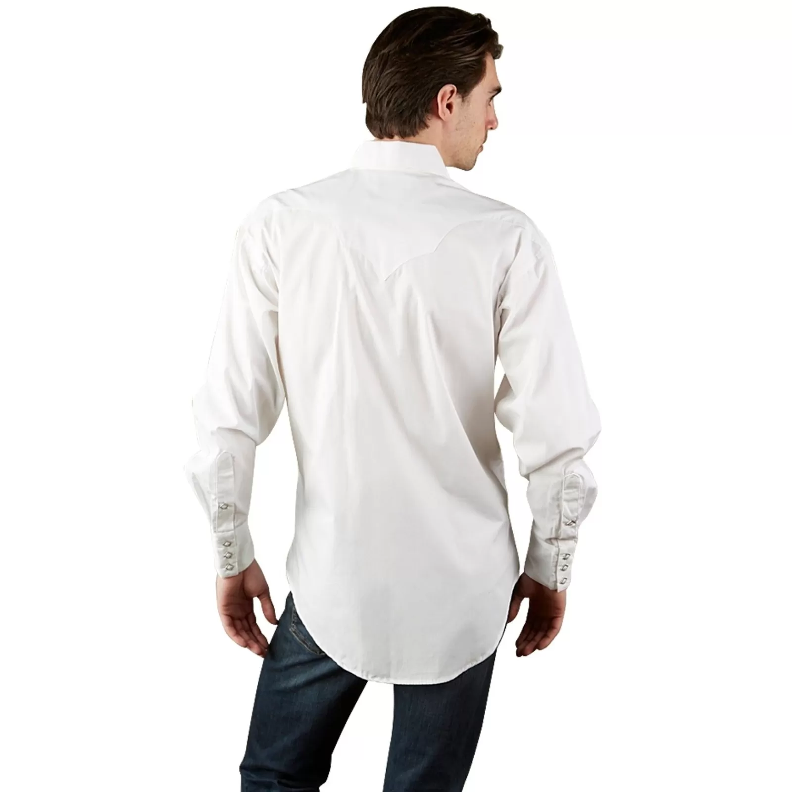 Rockmount Men'S Classic Pima Cotton Solid White Western Shirt With White Snaps Cheap