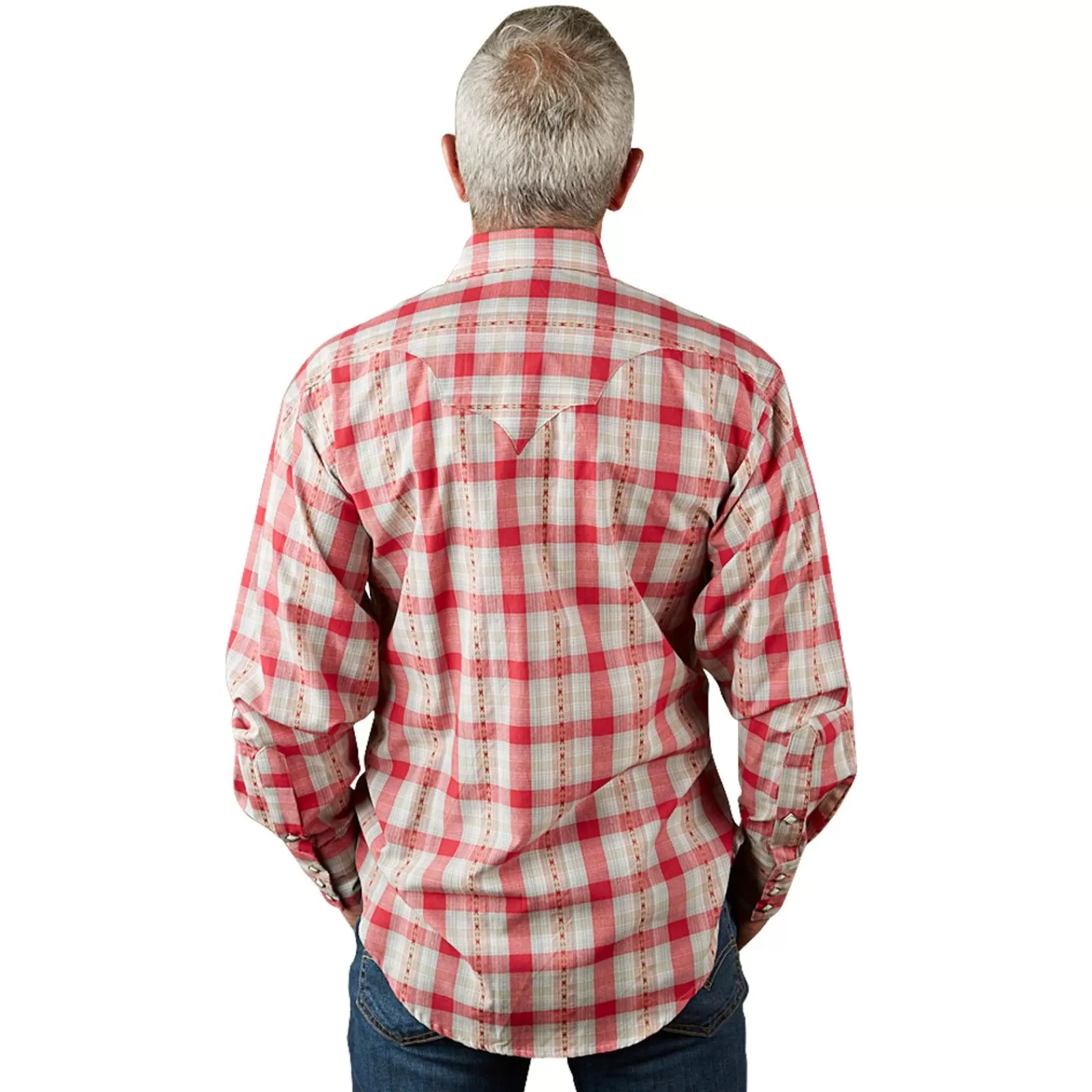 Rockmount Men'S Shadow Plaid Dobby Lurex Western Shirt In Red Sale